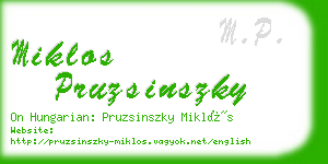 miklos pruzsinszky business card